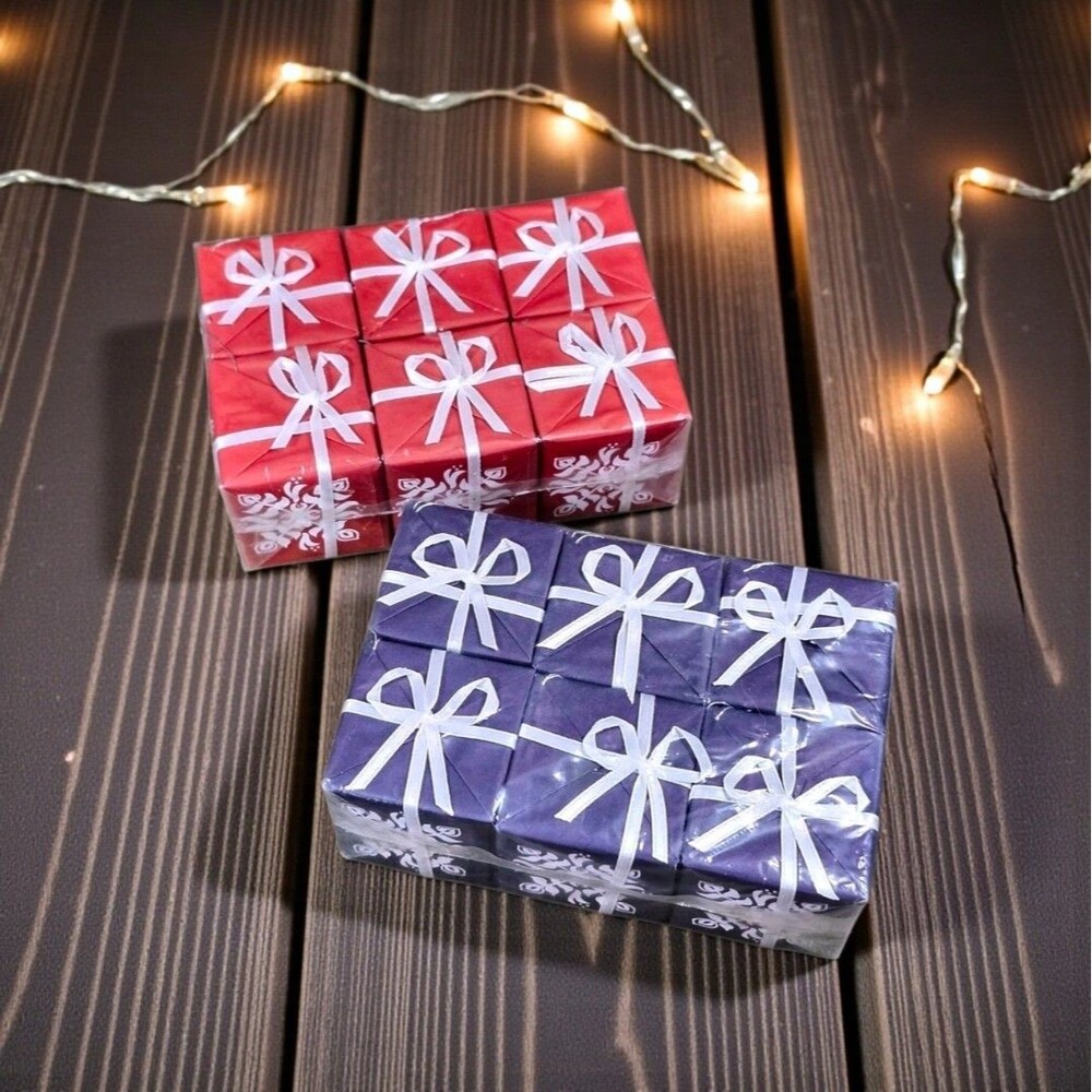 IKEA SNÖVITA Christmas Gift Box Ornaments Scandinavian 2009 Red Blue Set of 12